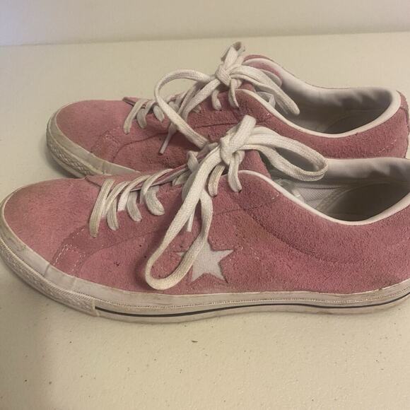 Converse OneStar Low 159492C LeatherSuede Skate Sneakers Men9 Women11 Pink White - Picture 9 of 11